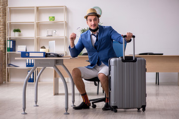 Businessman preparing for trip during pandemic