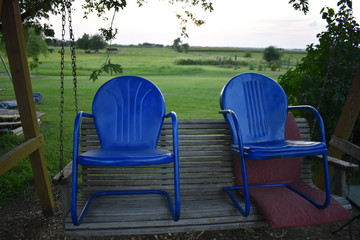 Lawn Chairs on a Lawn Swing