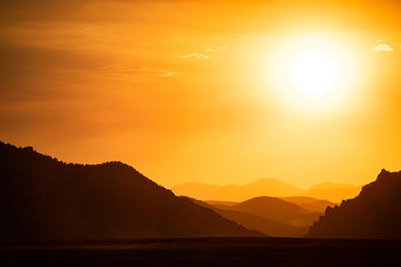 sunset over the mountains