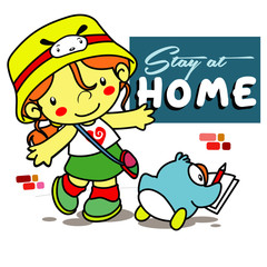Obraz na płótnie Canvas stay at home image vector illustration for t shirt