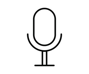 Vector illustration of microphone icon, mic icon, sound icon, radio mic icon, voice recorder, isolated white background icon.