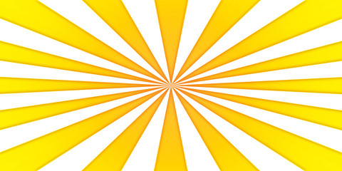 bold, centered rays in yellow and orange