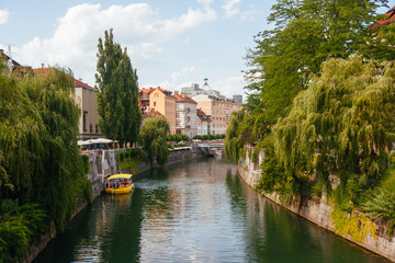 Fototapeta na wymiar Ljubljana River View in Slovenia