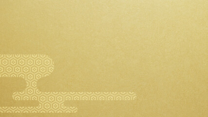 Clouds drawn in a Japanese style pattern on golden paper