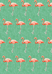 フラミンゴ　タイリング画像　パターン画像
flamingo tiling texture