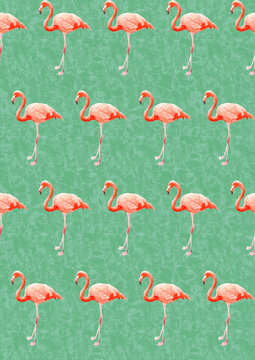 フラミンゴ　タイリング画像　パターン画像
flamingo tiling texture