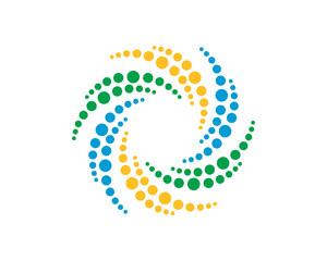 Circular colorful dot vortex