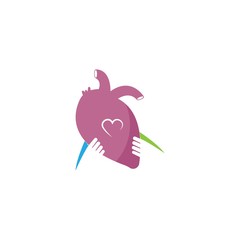 Love the human heart vector logo