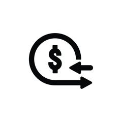 Money exchange icon isolated vector on white background, sign and symbol 