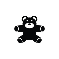 Bear doll icon isolated vector on white background, sign and symbol 