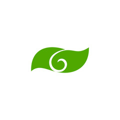 letter g green leaf natural symbol logo vector