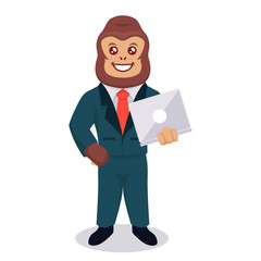 Business Gorilla elegant masculine mascot design illustration