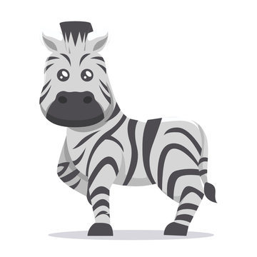 cute zebra animal mascot design with various pose design illustration