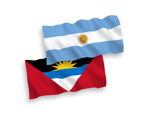 Flags of Antigua and Barbuda and Argentina on a white background