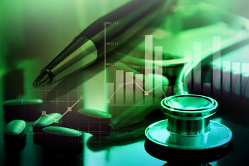 Fototapeta premium Medical marketing and Healthcare business analysis report