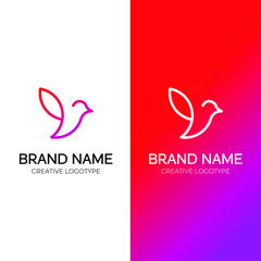 Bird logo design minimal and modern logotype vector template