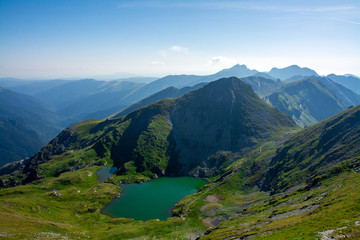Breathtaking view of Goat Lake in the Fagaras mountains of Romania