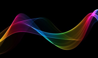 Abstract rainbow light wave futuristic background