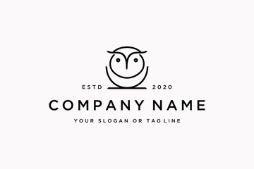 owl line logo icon design vector