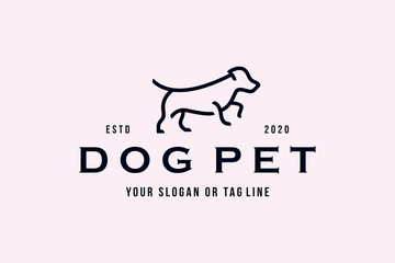 Dog line logo icon design vector