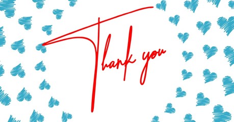 Thank You Card. Hand Written Lettering for Title, Heading, Photo Overlay, Wedding Invitation, Thank You Message. Heart shaped frame with thank you words, elegant thank you card
