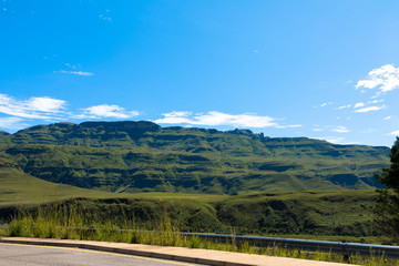 The magnificent landscape of the Drakensberg mountains in KwaZulu Natal, South Africa