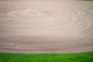 Fototapeta na wymiar Sand holes in the golf course in the morning before the game