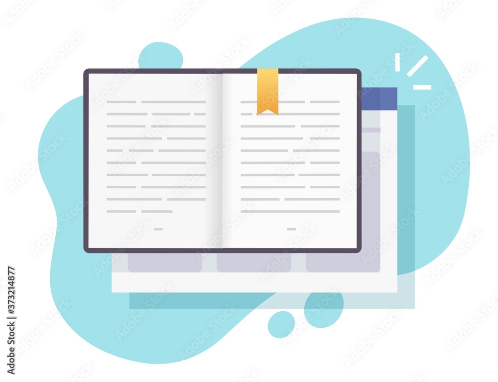 Aufkleber book or notepad digital vector open online pages with text icon on website internet browser, electro