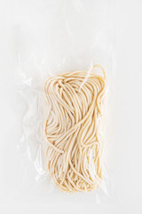 uncooked noodle in the vacuum pocket