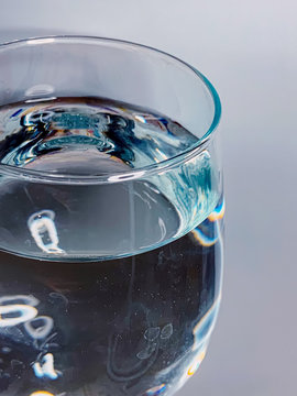 Closeup shot of a glass of water