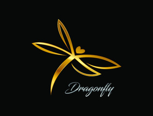 Golden Dragonfly Logo Sign 