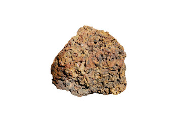 piece of Laterite stone isolated on a white background.