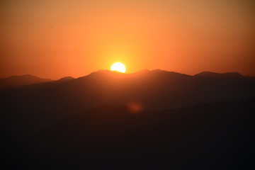 sunset over the mountains