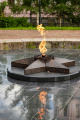 A granite monument dedicated to the victory in World War II 