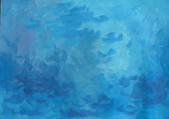 Blue abstract watercolor texture background. Oil painted high resolution texture.