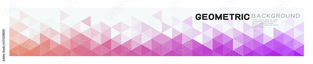 Poster geometric horizontal background with colorful gradient triangle pattern strip on below position and 