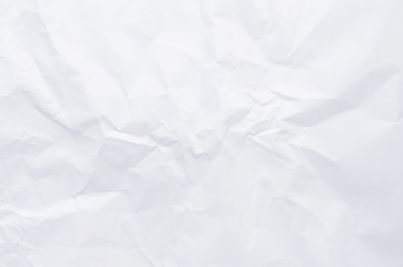 white crumpled paper texture background.	