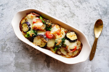 ナスの焼きチーズカレー