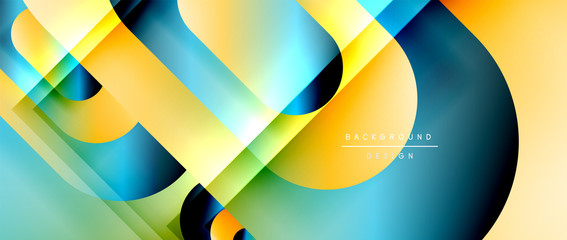 Obraz premium Vector geometric abstract background with lines and modern forms. Fluid gradient with abstract round shapes and shadow and light effects