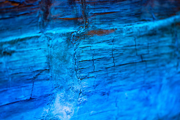 Aged wood fragment with blue backlight