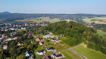 air view of the german village seifhennersdorf