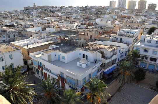 Top view of Sousse. Eastern architecture. Tunisia