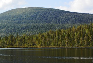 lake and mountains