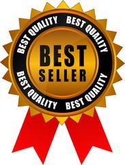 Best seller badge vector illustration for your best sold product 