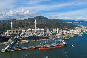 Top View of coal fired power plant