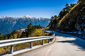 mountain of asphalt road in Hehuan mountain, Taiwan, Asia. 