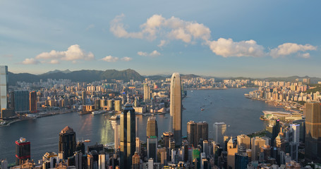 Top view of Hong Kong city