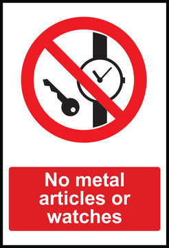 No metal articles signs and symbols
