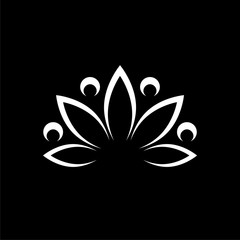 Lotus flower icon isolated on dark background