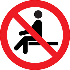 No sitting signs and symbols